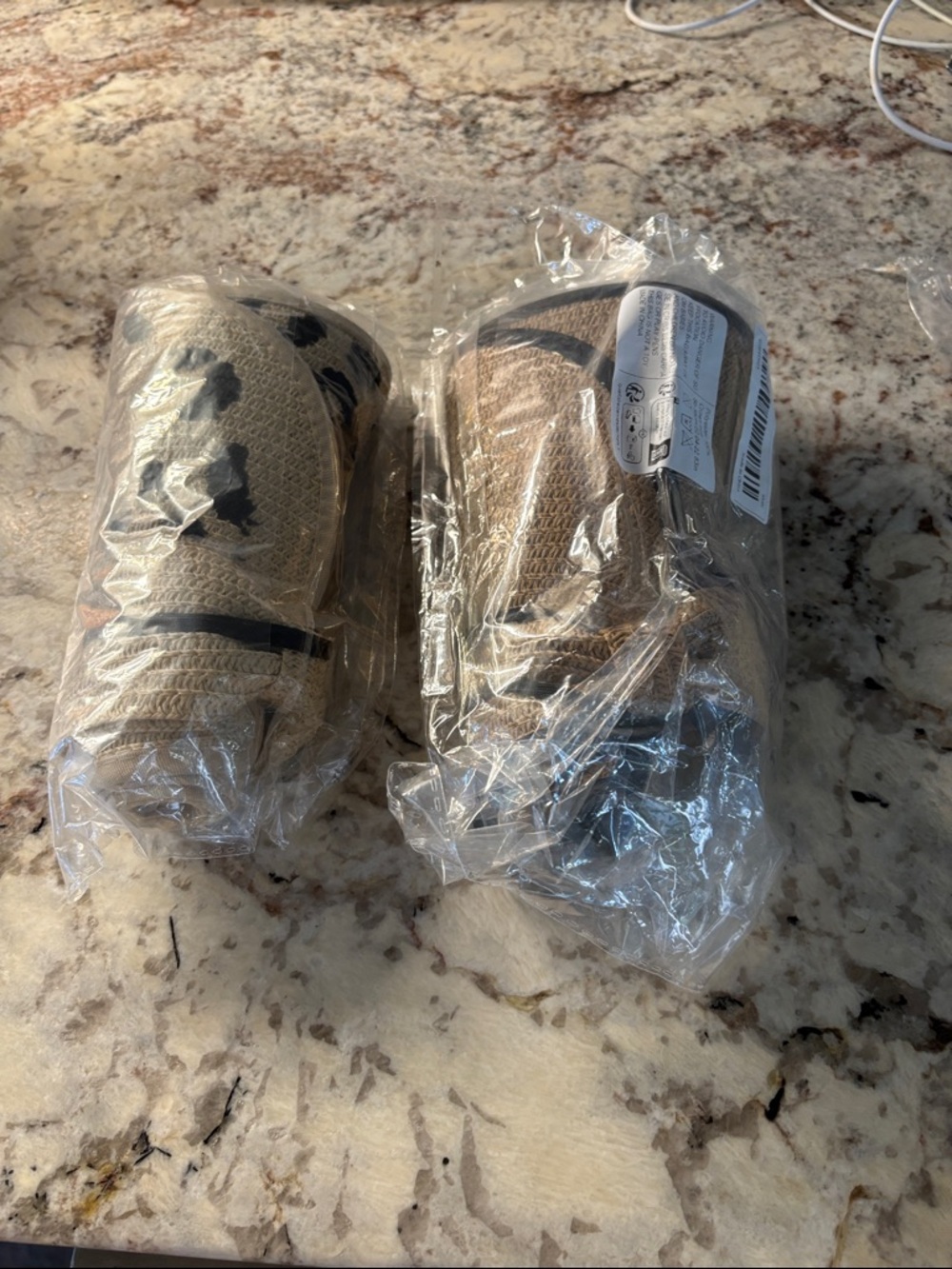 Source Unknown Beige Knit Sun Hats with Black Trim & Cream With Black Trim